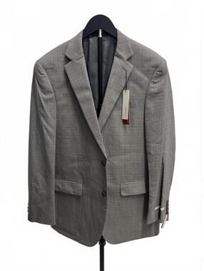 Perry Ellis Portfolio Gray Glen Plaid Suit Jacket 50L